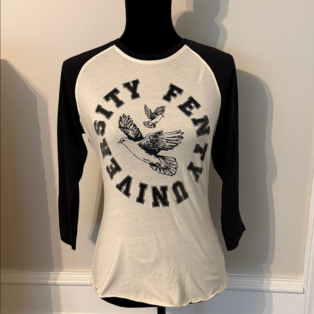 Fenty Puma Black and Cream Long Sleeve Tee